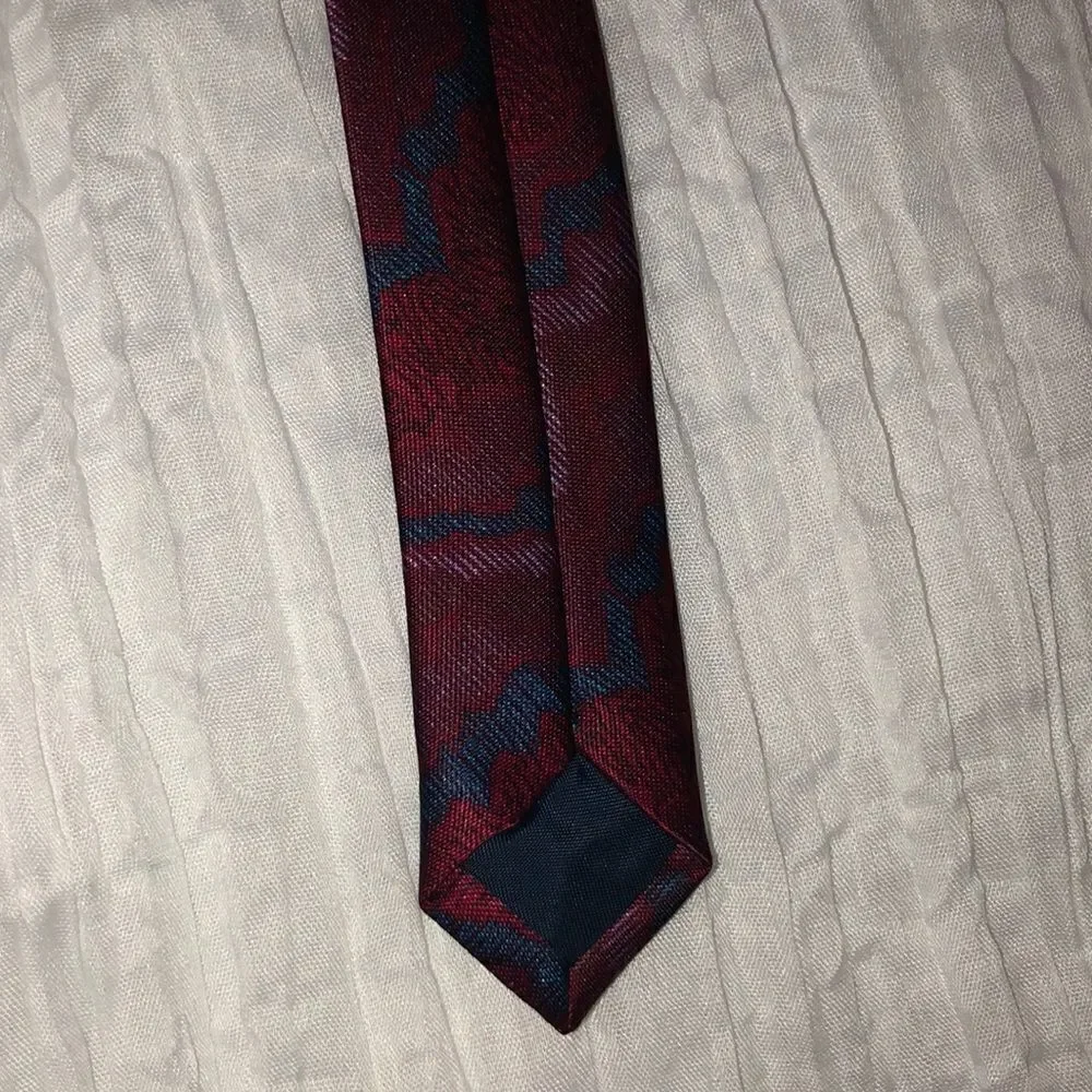 Gold City Burgundy Blue Tie
